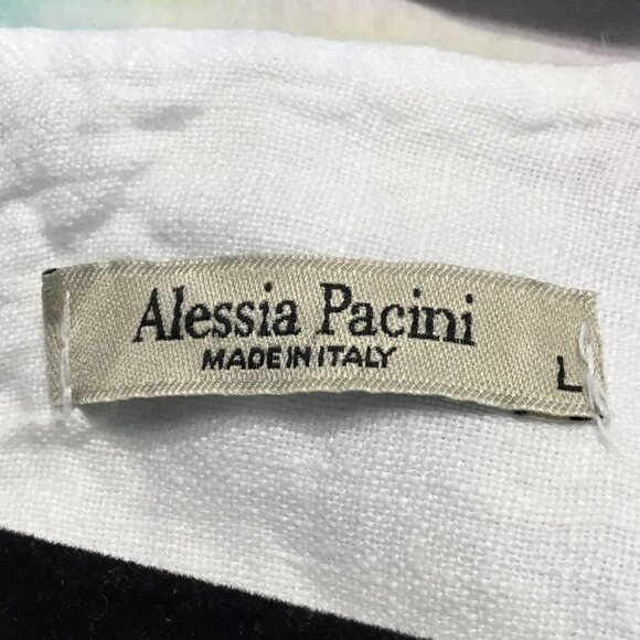 Alessia Pacini White Linen Embroidered Top Size Large - Picture 3 of 5